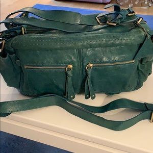 Genuine Leather Sorial Large Teal Green Bag